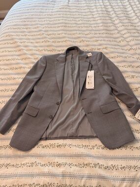 Calvin Klein Light Gray Two-Button Sport Coat